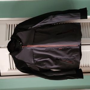 Women's Harley Davidson Jacket. Black/grey/orange. Many pockets.